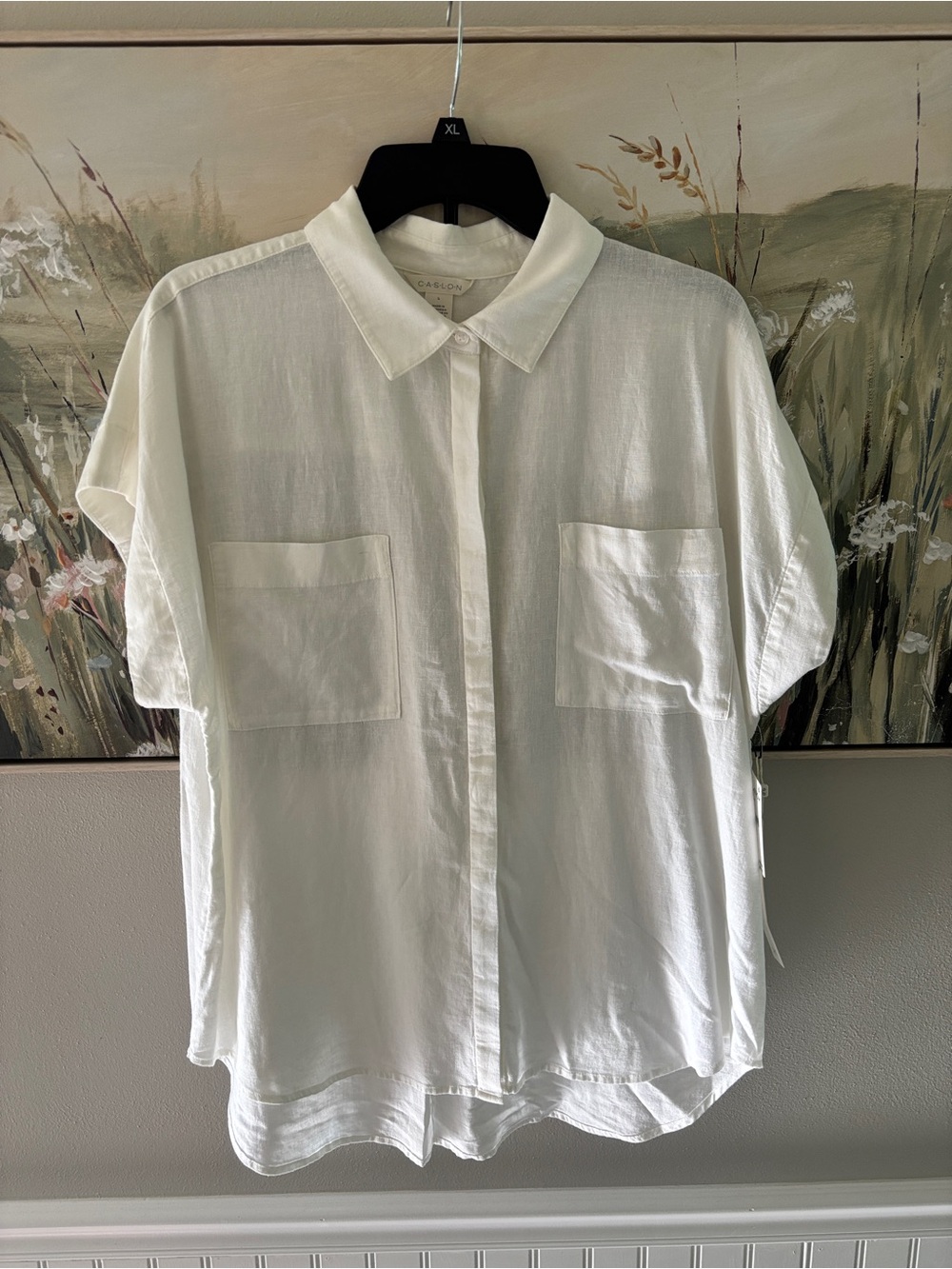 Caslon Women’s White Linen Blend Shirt